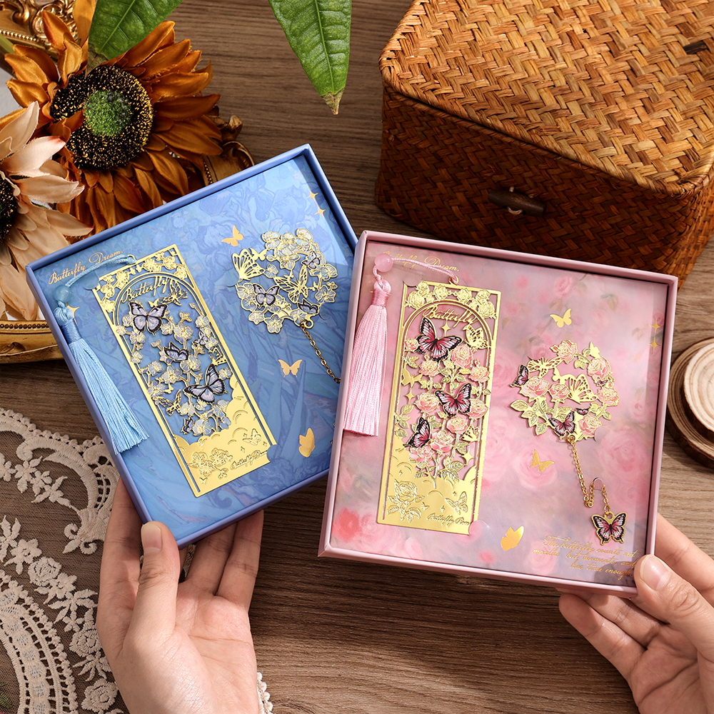 Vintage Tech Accessories - 2 Pcs Butterfly Bookmarks With Metal