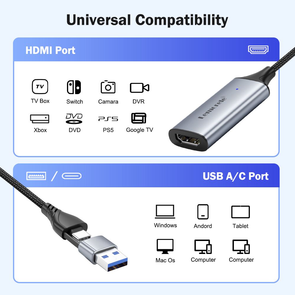 Lemorele USB 2.0 Video Capture – обзор и цена Usb C To Hdmi
