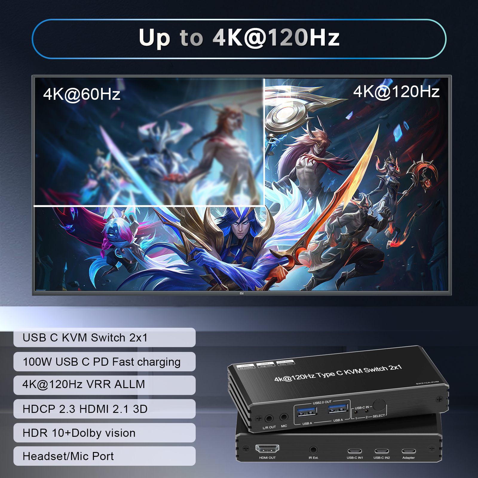 4K@120Hz 8k@60Hz USB C KVM Swi – обзор и цена Usb C To Hdmi