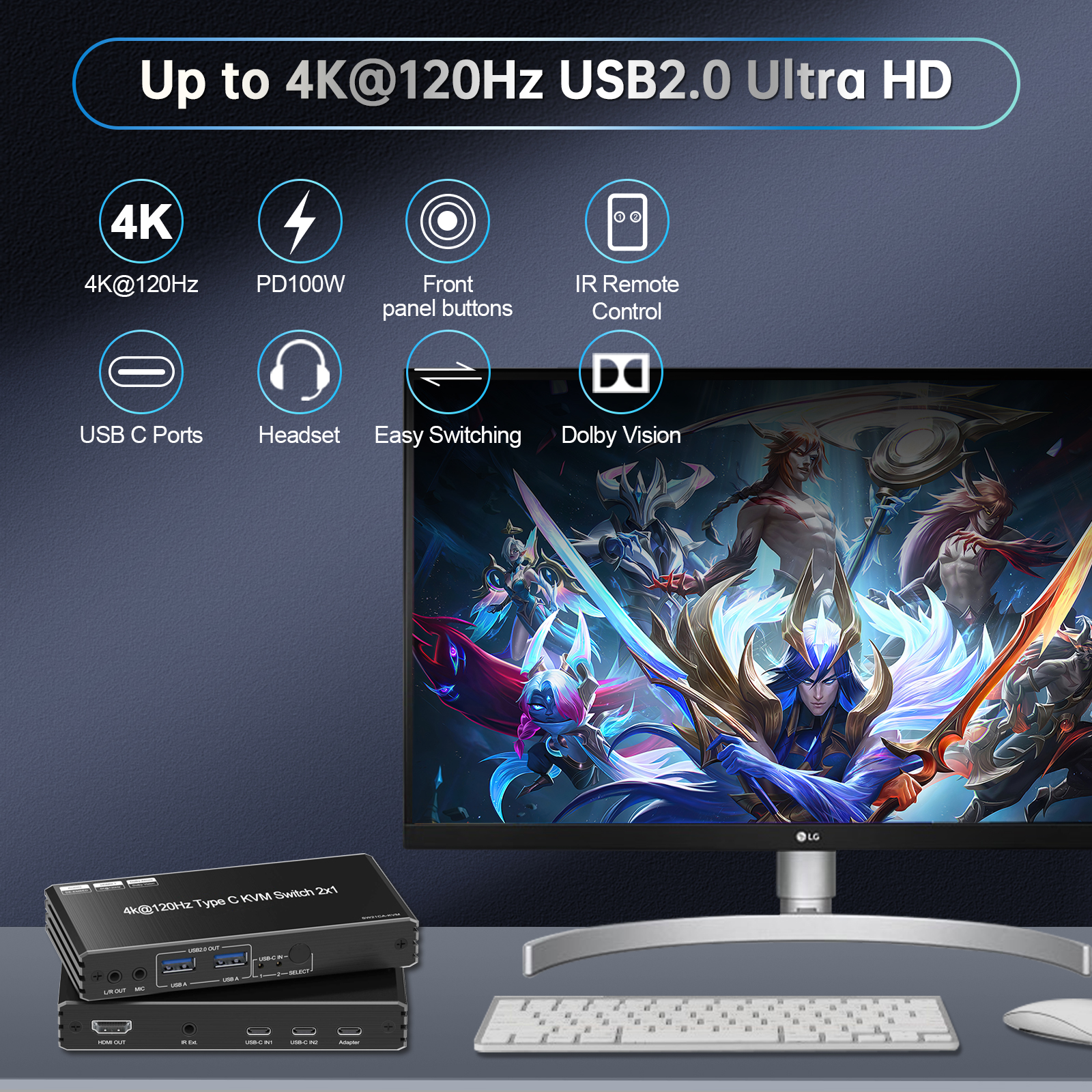 4K@120Hz 8k@60Hz USB C KVM Swi – обзор и цена Usb C To Hdmi