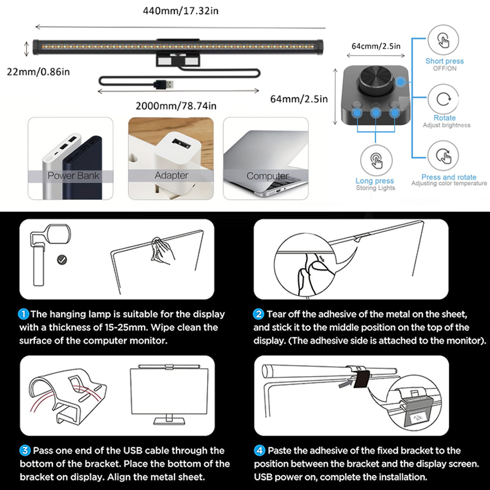 LED Eye-Care Desk Lamp Led Mon – обзор и цена Monitor Light Bar